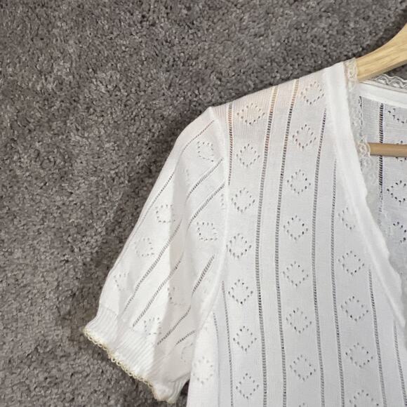 J. Crew Women’s Small White Egyptian Cotton Button Up Short Sleeve Top Blouse - Picture 4 of 11